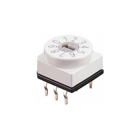 Apem Inc Rotary Coded Switch, 10 Positions, Bcd Complement, On-On, Latched, 0.4A, 24Vdc, 6 Pcb Hole Cnt,  PT65302L254